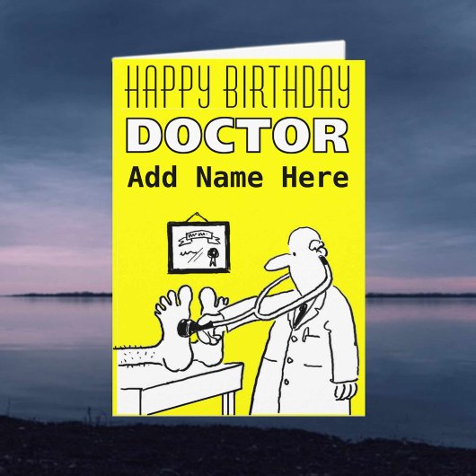 Happy Birthday Doctor - Persoonlijke voorzijde en  Kaart