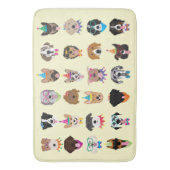 Happy Birthday Dog bezoekt jonge dieren Badmat (Voorkant Verticaal)