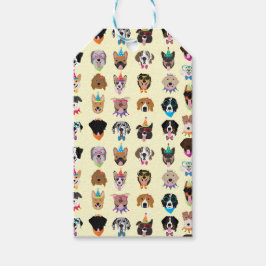 Happy Birthday Dog bezoekt jonge dieren Cadeaulabel