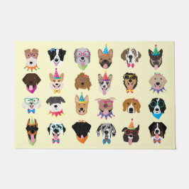 Happy Birthday Dog bezoekt jonge dieren Deurmat