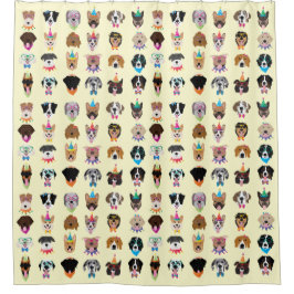 Happy Birthday Dog bezoekt jonge dieren Douchegordijn