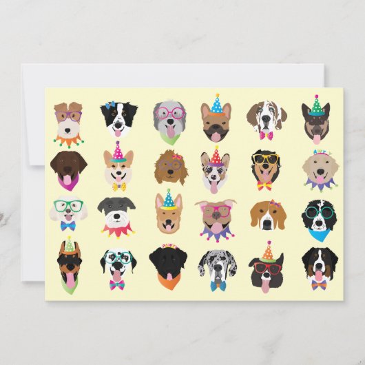 Happy Birthday Dog bezoekt jonge dieren Kaart (Voorkant)