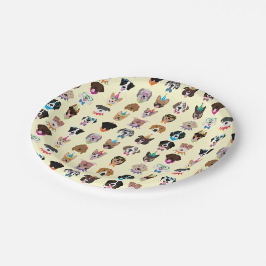 Happy Birthday Dog bezoekt jonge dieren Papieren Bordje (Gekanteld)