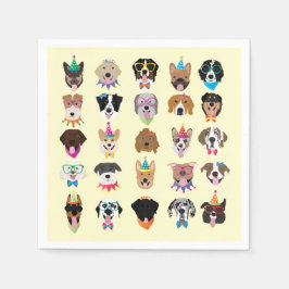 Happy Birthday Dog bezoekt jonge dieren Servet