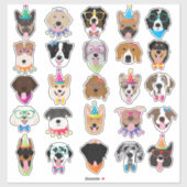 Happy Birthday Dog bezoekt jonge dieren Sticker (Vel)