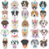 Happy Birthday Dog bezoekt jonge dieren Sticker (Voorkant)