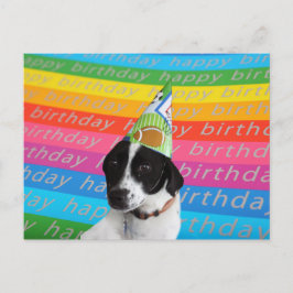 Happy Birthday Dog Colorful Text Banner Briefkaart