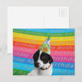 Happy Birthday Dog Colorful Text Banner Briefkaart (Voorkant / Achterkant)