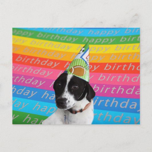 Happy Birthday Dog Colorful Text Banner Briefkaart (Voorkant)