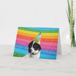 Happy Birthday Dog Colorful Text Banner Kaart