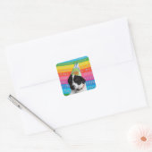 Happy Birthday Dog Colorful Text Banner Sticker (Envelop)