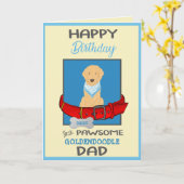 Happy Birthday Dog Daddy van Goldendoodle Dog Kaart (Gele Bloem)
