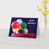 Happy Birthday Dog Humor met ballonnen Kaart (Gele Bloem)