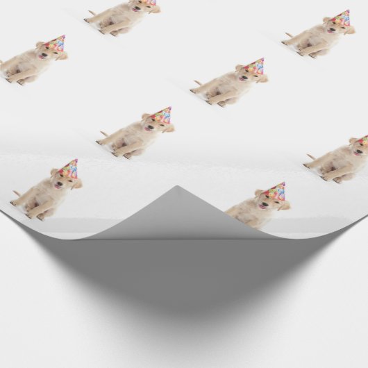 Happy Birthday Dog inpakken cadeaubon rap Cadeaupapier (Hoek)