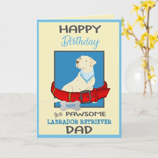 Happy Birthday Dog Kaart (Gele Bloem)