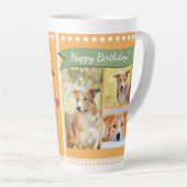 Happy Birthday Dog Mom Pet Photos Personalized Latte Mok (Rechterhoek)