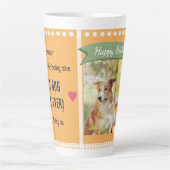 Happy Birthday Dog Mom Pet Photos Personalized Latte Mok (Voorkant)