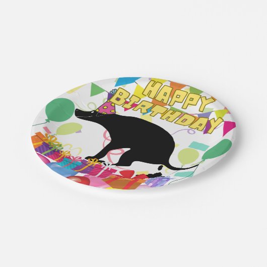 Happy Birthday Dog Papieren Bordje (Gekanteld)