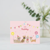 Happy Birthday Dog Party Briefkaart (Staand voorkant)