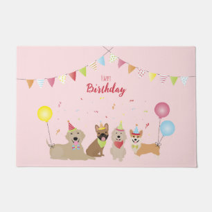 Happy Birthday Dog Party Deurmat