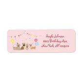 Happy Birthday Dog Party Etiket (Voorkant)