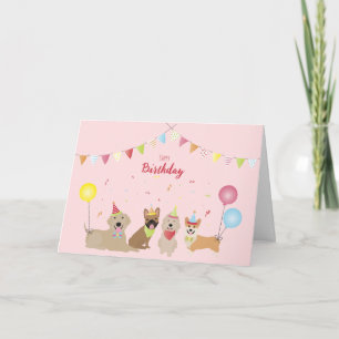 Happy Birthday Dog Party Kaart