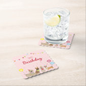 Happy Birthday Dog Party Kartonnen Onderzetters (Insitu)