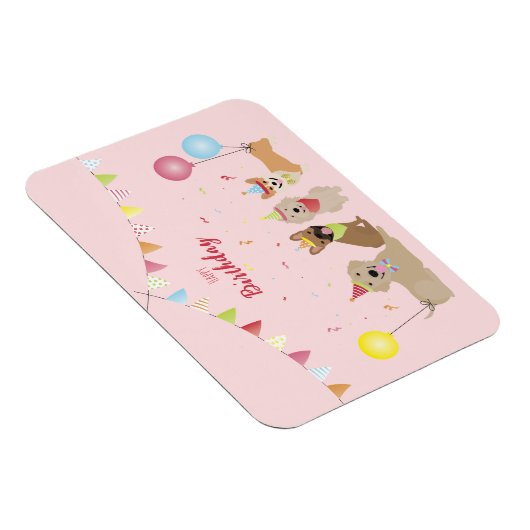 Happy Birthday Dog Party Magneet (Rechterzijde)