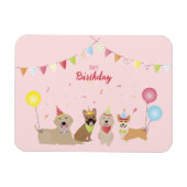 Happy Birthday Dog Party Magneet (Horizontaal)