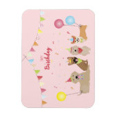 Happy Birthday Dog Party Magneet (Verticaal)