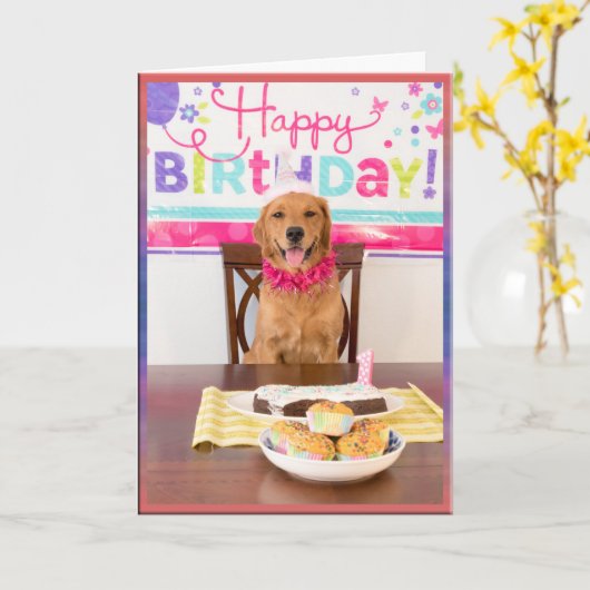 Happy Birthday Dog Party met My Dawg Kaart (Gele Bloem)