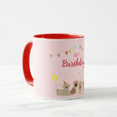 Happy Birthday Dog Party Mok (Voorkant links)