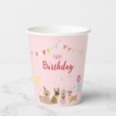 Happy Birthday Dog Party Papieren Bekers (Achterkant)