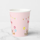 Happy Birthday Dog Party Papieren Bekers (Links)