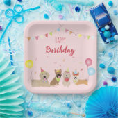 Happy Birthday Dog Party Papieren Bordje (Feest)