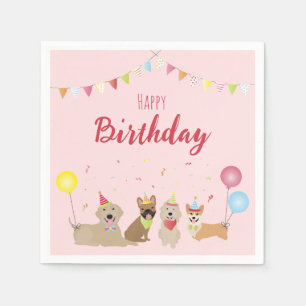Happy Birthday Dog Party Servet