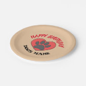 Happy Birthday Dog Paw-tekening Papieren Bordje (Gekanteld)