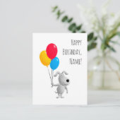 Happy Birthday Dog Puppy Balloons Briefkaart (Staand voorkant)