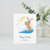 Happy Birthday Dog Puppy Shooting Star Starlit Briefkaart (Staand voorkant)
