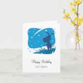 Happy Birthday Dog Puppy Shooting Star Starlit Sky Kaart (Gele Bloem)