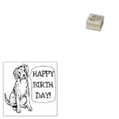 HAPPY BIRTHDAY DOG RUBBER STAMP RUBBERSTEMPEL (Gestempeld)