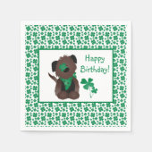 Happy Birthday Dog Shamrock Green Servet (Voorkant)