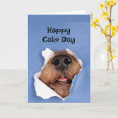 Happy Birthday Dog smelting Cake Animal Fun Kaart (Gele Bloem)