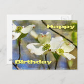 Happy Birthday - Dogwood Blossom Briefkaart (Voorkant / Achterkant)