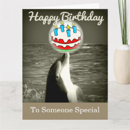 Happy Birthday Dolphin Art Kaart