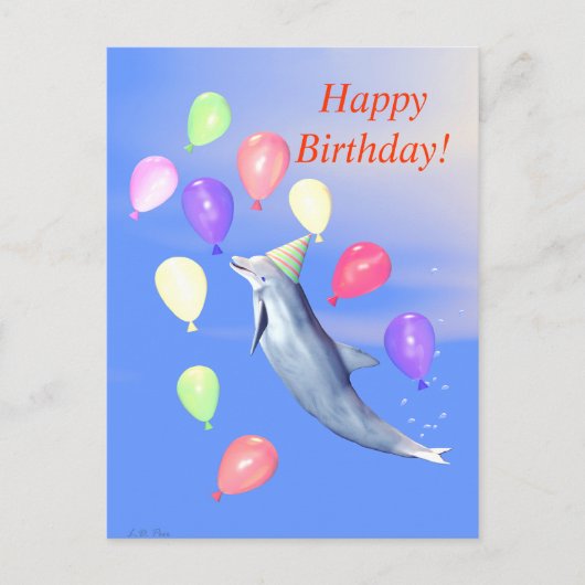Happy Birthday Dolphin Briefkaart (Voorkant)