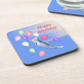 Happy Birthday Dolphin en Balloons Bier Onderzetter (Linkerzijde)
