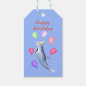 Happy Birthday Dolphin en Balloons Cadeaulabel (Voorkant)