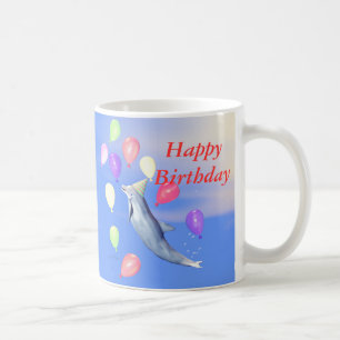 Happy Birthday Dolphin en Balloons Koffiemok