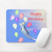 Happy Birthday Dolphin en Balloons Muismat (Met muis)
